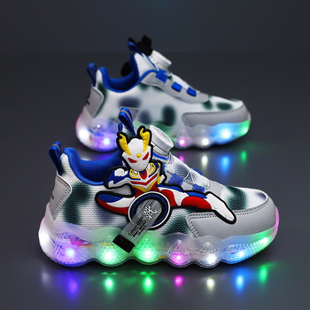 G.Duck Little Yellow Duck Ultraman Twist Shoes za dječake - svjetleće mrežaste tenisice, prozračne ljetne sportske cipele