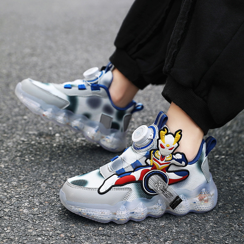 G.Duck Little Yellow Duck Ultraman Twist Shoes za dječake - svjetleće mrežaste tenisice, prozračne ljetne sportske cipele