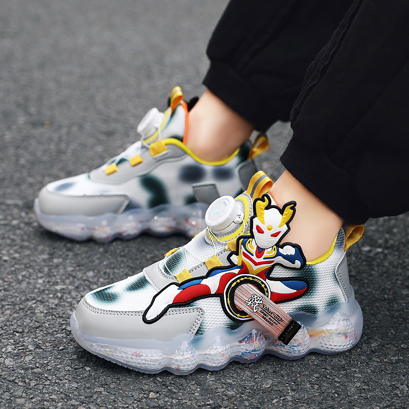 G.Duck Little Yellow Duck Ultraman Twist Shoes za dječake - svjetleće mrežaste tenisice, prozračne ljetne sportske cipele