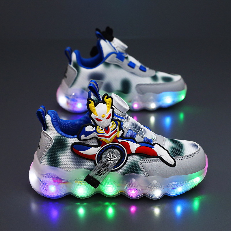 G.Duck Little Yellow Duck Ultraman Twist Shoes za dječake - svjetleće mrežaste tenisice, prozračne ljetne sportske cipele