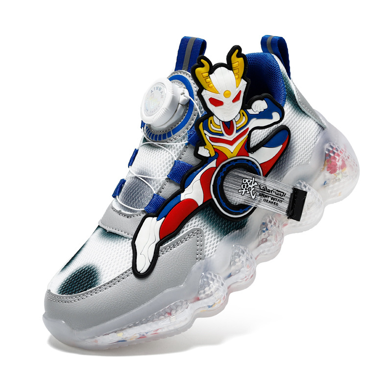 G.Duck Little Yellow Duck Ultraman Twist Shoes za dječake - svjetleće mrežaste tenisice, prozračne ljetne sportske cipele