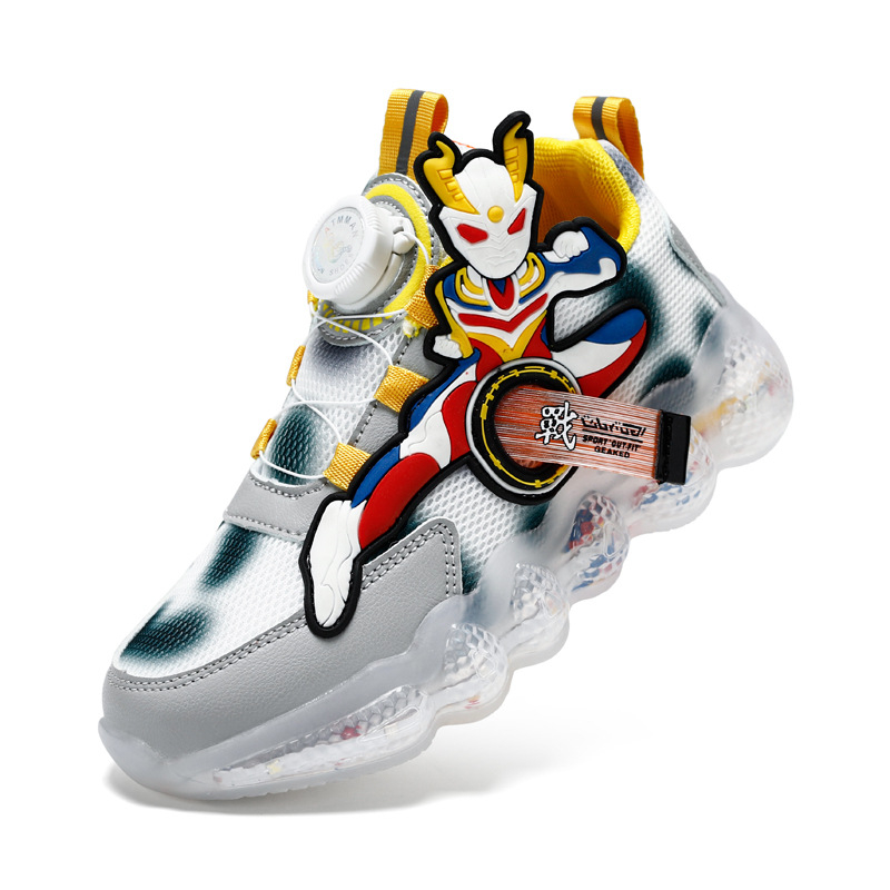 G.Duck Little Yellow Duck Ultraman Twist Shoes za dječake - svjetleće mrežaste tenisice, prozračne ljetne sportske cipele