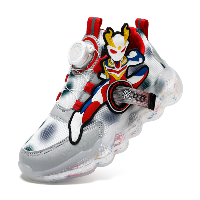G.Duck Little Yellow Duck Ultraman Twist Shoes za dječake - svjetleće mrežaste tenisice, prozračne ljetne sportske cipele