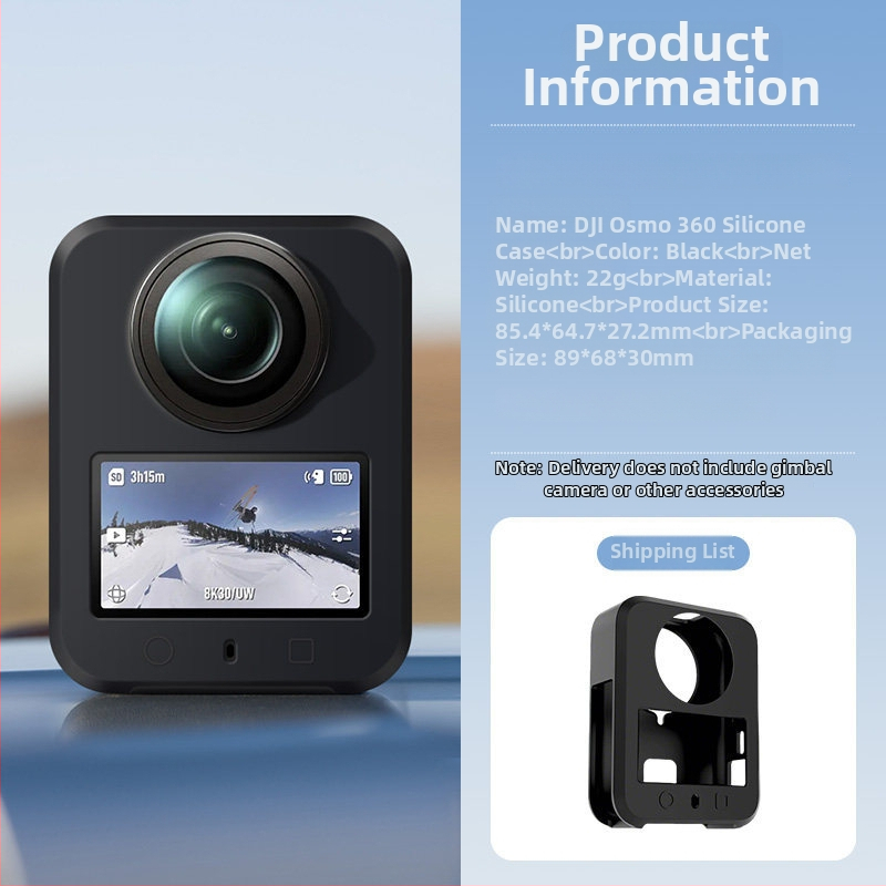 Silikónový ochranný kryt pre telo kamery DJI Osmo 360 panoramatickej akčnej kamery – proti škrabaniu, príslušenstvo