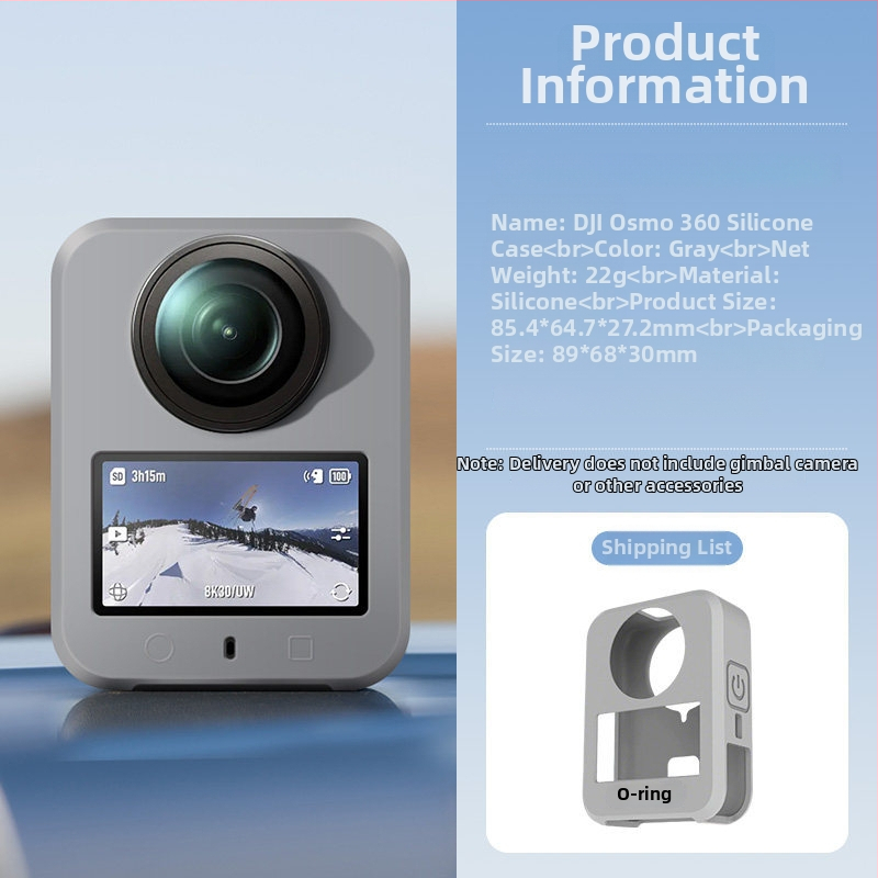Silikónový ochranný kryt pre telo kamery DJI Osmo 360 panoramatickej akčnej kamery – proti škrabaniu, príslušenstvo