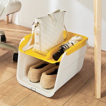 Pod stolom organizator s kotačićima za cipele, torbe i kišobranima — 45 L, 36×30×25 cm, odjeljci