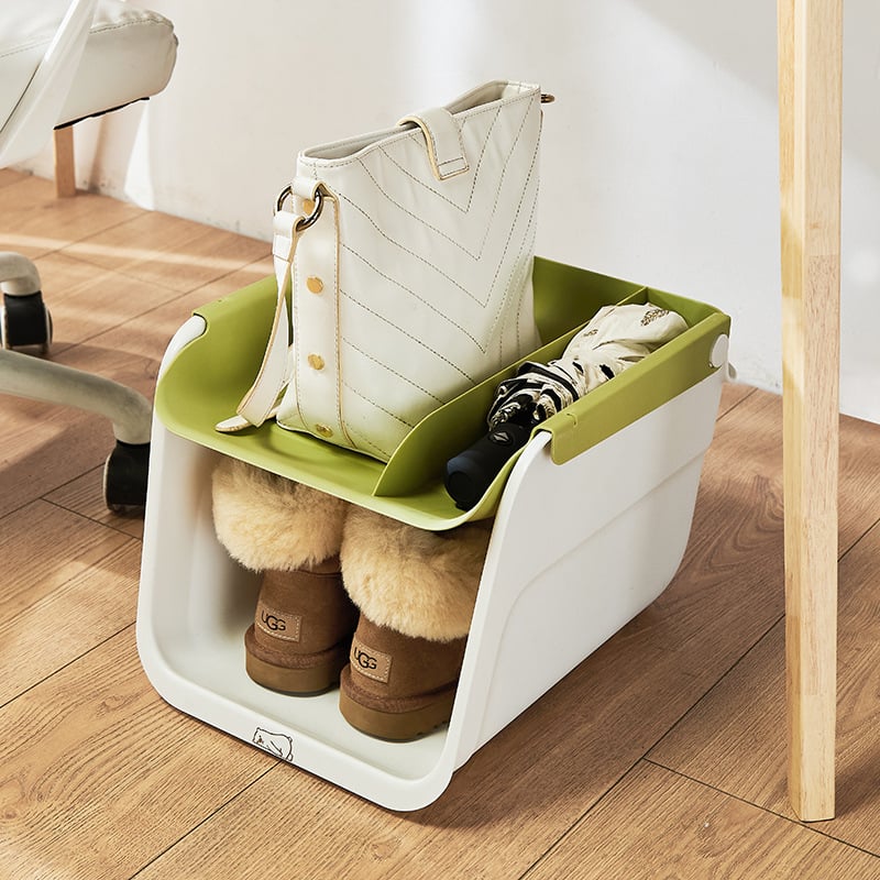 Pod stolom organizator s kotačićima za cipele, torbe i kišobranima — 45 L, 36×30×25 cm, odjeljci
