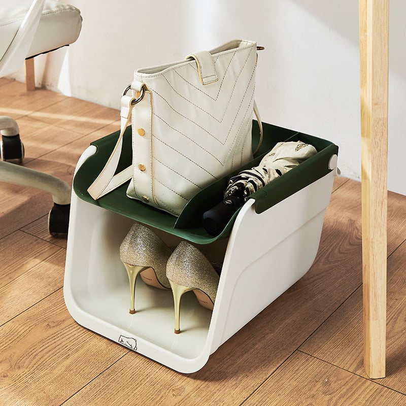 Pod stolom organizator s kotačićima za cipele, torbe i kišobranima — 45 L, 36×30×25 cm, odjeljci