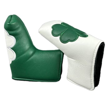 Golfputter tok nagy négylevelű lóhere mintával, egyenes sáv, négyzet alakú, mágneses zárás
