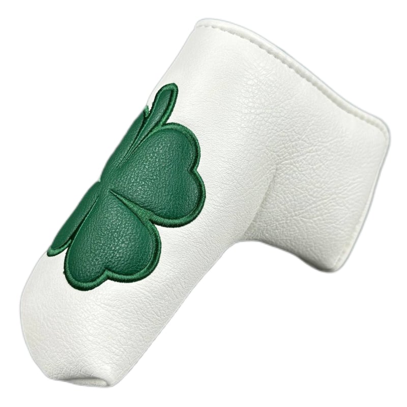 Golfputter tok nagy négylevelű lóhere mintával, egyenes sáv, négyzet alakú, mágneses zárás