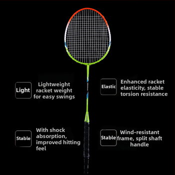 Dve badmintonové rakety pre začiatočníkov – rodinné cvičenie a tréning
