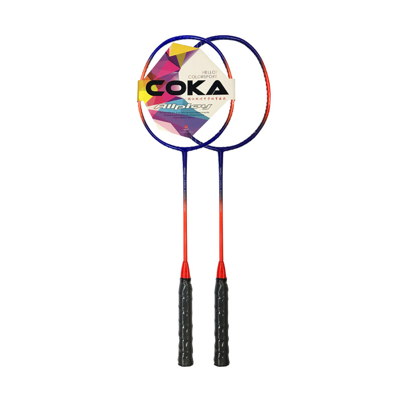 Coca 8000 Rachetă badminton, din aliaj de oțel, construcție într-o singură piesă, set durabil de antrenament pentru adulți, joc în aer liber, pereche de rachete