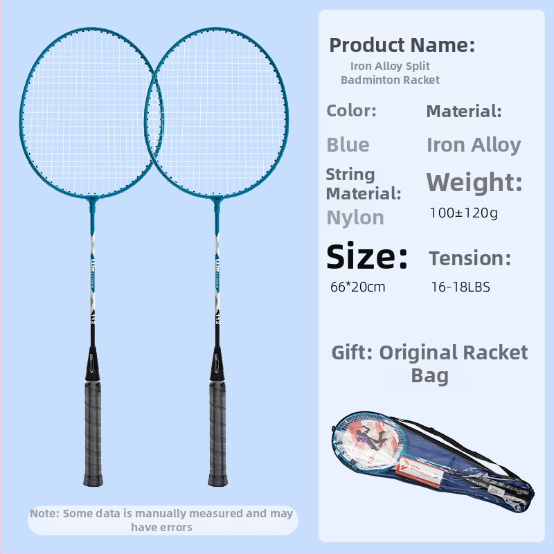 Sada badmintonových rakiet pre začiatočníkov, ultra ľahké rakety z železného zliatiny na tréning, univerzálny 2-dielny set