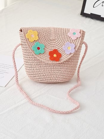 Μίνι crossbody τσάντα για κορίτσια με φλοράλ ύφανση