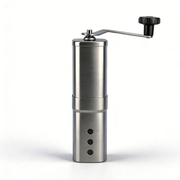 Râșniță de cafea manuală din oțel inoxidabil, cu manivelă, design minimalist modern