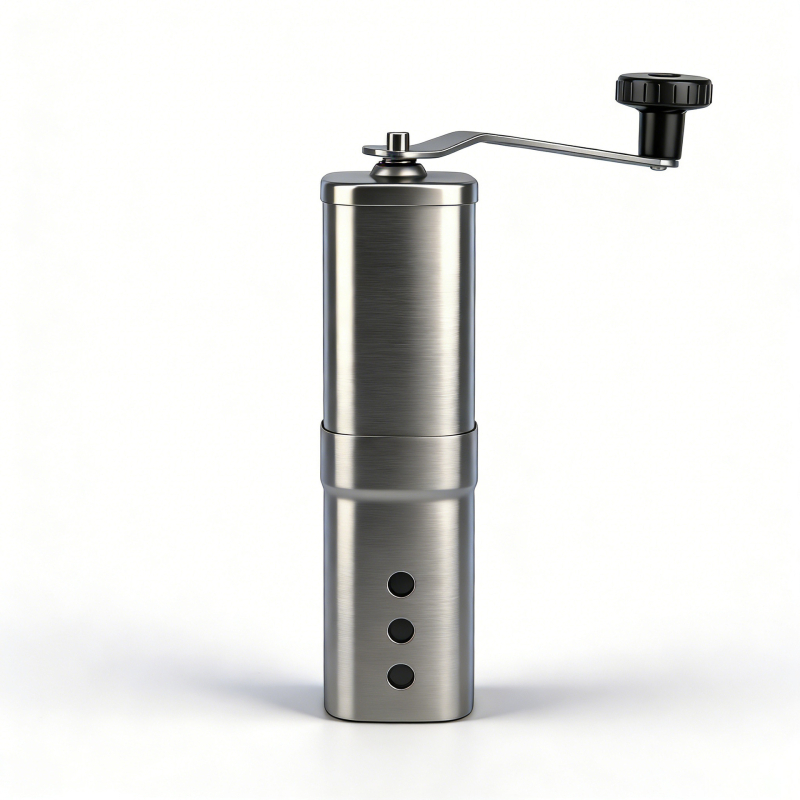 Râșniță de cafea manuală din oțel inoxidabil, cu manivelă, design minimalist modern