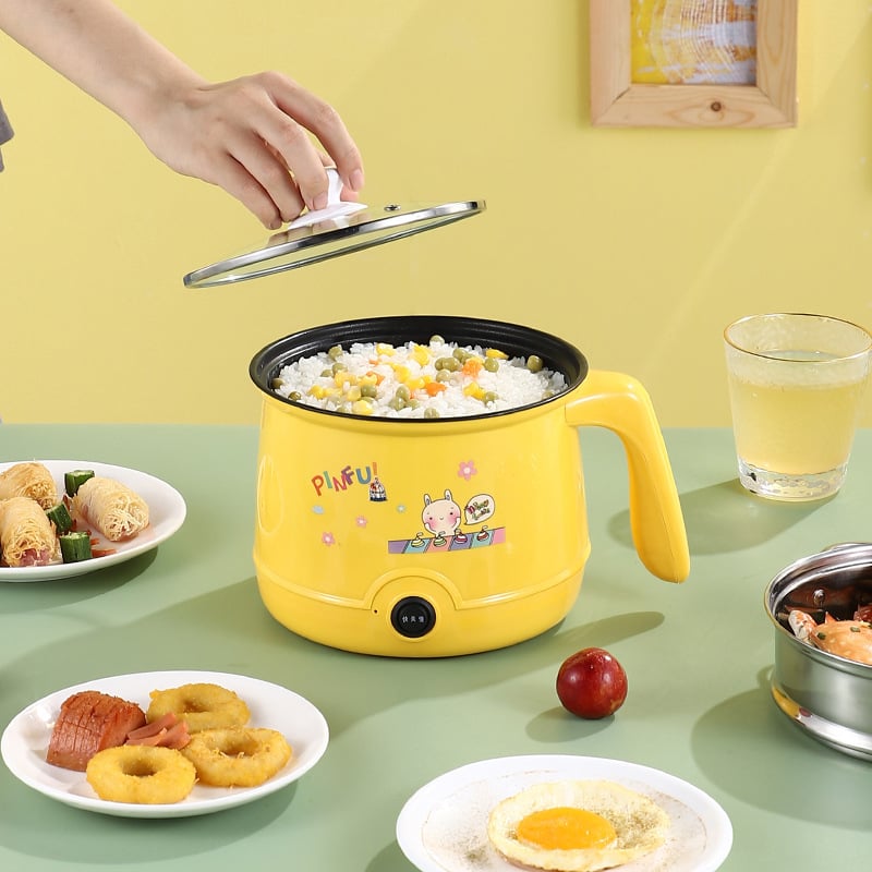 Naughty Cat Többfunkciós nem tapadós, okos elektromos forrófazék mini gőzölővel, 1,8 L, otthoni vagy kollégiumi használatra, 1–2 fő részére