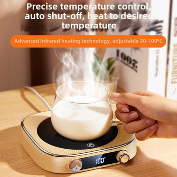 Pocket Bear termostatická zohrievacia podložka pod pohár pre stolné použitie, domáce použitie, automatické udržiavanie teploty 100°C