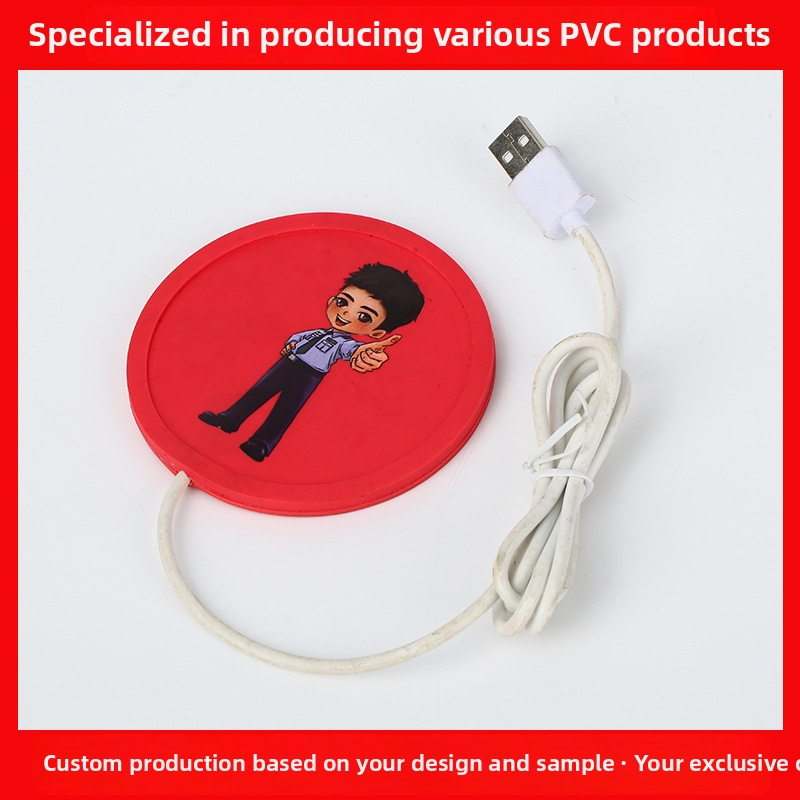 Roztomilý karikatúrny USB podšálka pod pohár s PVC mäkkou povrchou – prispôsobiteľný darček
