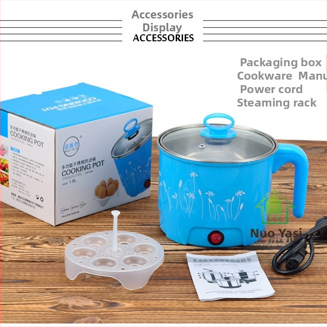 Mini elektrický hrniec na nudle, viacúčelový elektrický horúci hrniec, kompaktný, vhodný pre študentov a domáce použitie, objem 1,8 l.