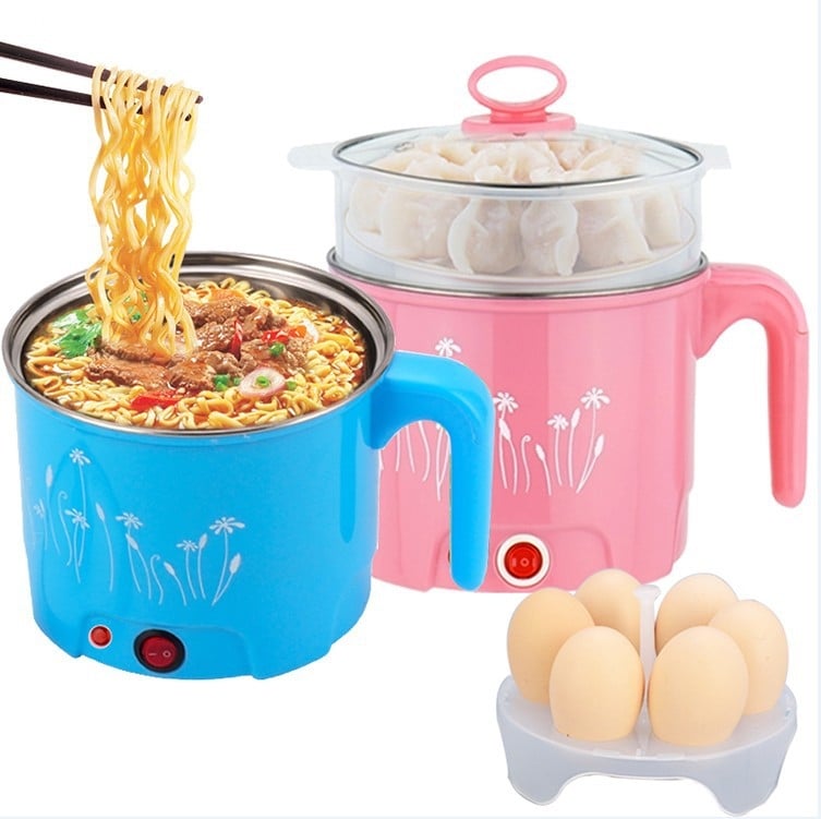 Mini oală electrică pentru noodles, oală fierbinte multifuncțională, compactă, pentru cămin și utilizare acasă, 1.8 L.