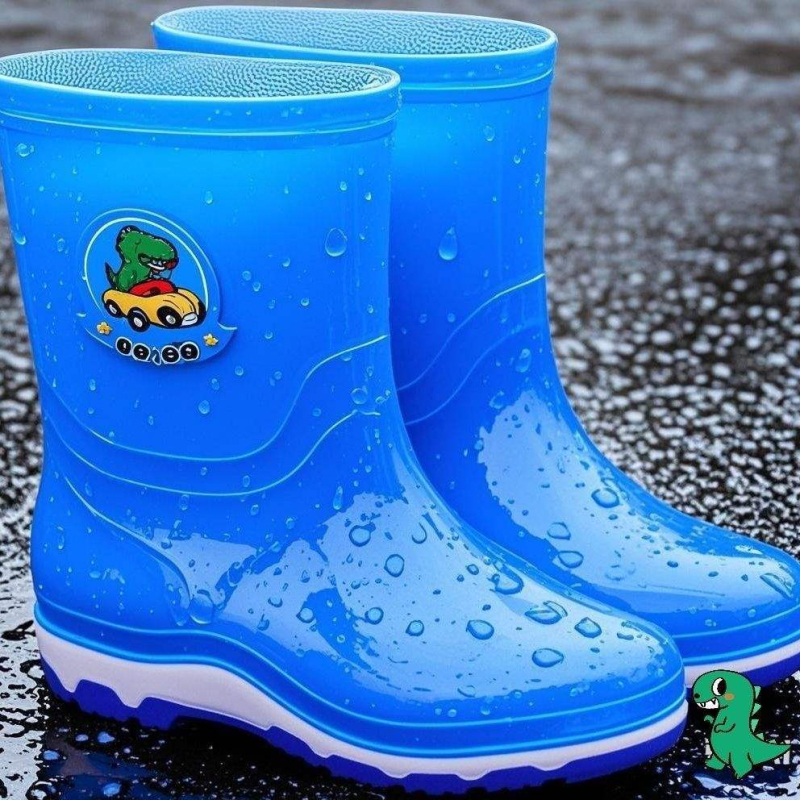 Dječje kišne čizme s dinosaurskim motivom, podstavljene flisom, protuklizne, mekana guma, unisex