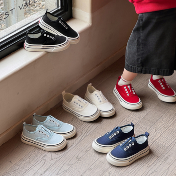 Dječje platnene tenisice bez vezica, slip-on, niski kroj, proljeće–jesen 2026, korejski stil, unisex
