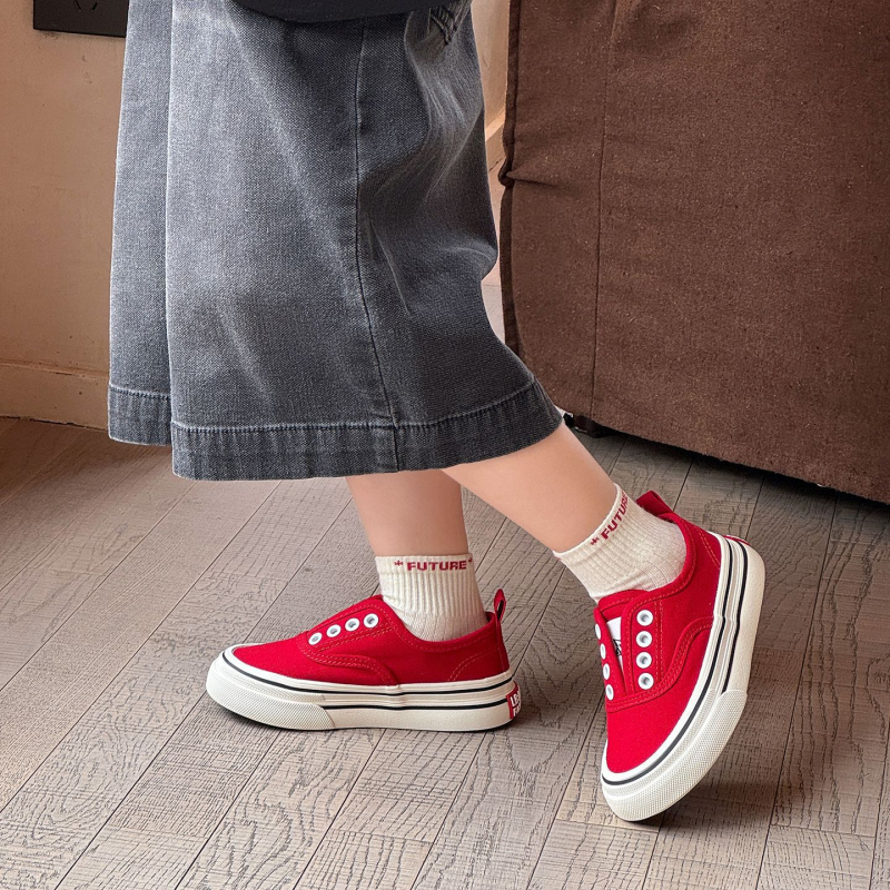 Dječje platnene tenisice bez vezica, slip-on, niski kroj, proljeće–jesen 2026, korejski stil, unisex