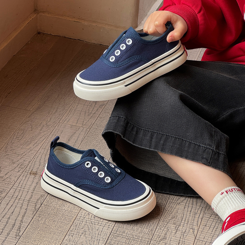 Dječje platnene tenisice bez vezica, slip-on, niski kroj, proljeće–jesen 2026, korejski stil, unisex