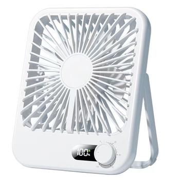 Prijenosni kompaktni stolni ventilator s mogućnošću kačenja, USB punjenje, neprekidno podešavanje brzine i digitalni displej