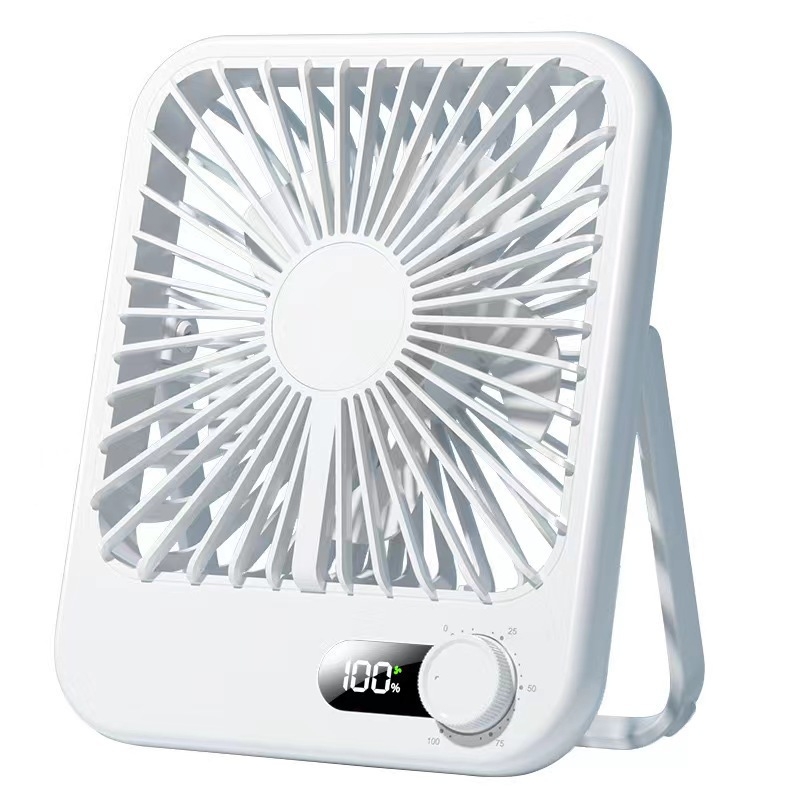 Prijenosni kompaktni stolni ventilator s mogućnošću kačenja, USB punjenje, neprekidno podešavanje brzine i digitalni displej