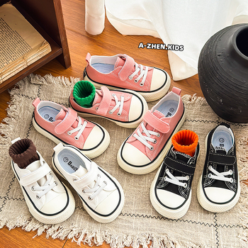Dječje Mango-Toe canvas tenisice, niska potpetica, Velcro kopčanje, za dječake i djevojčice, proljeće-jesen bijele tenisice
