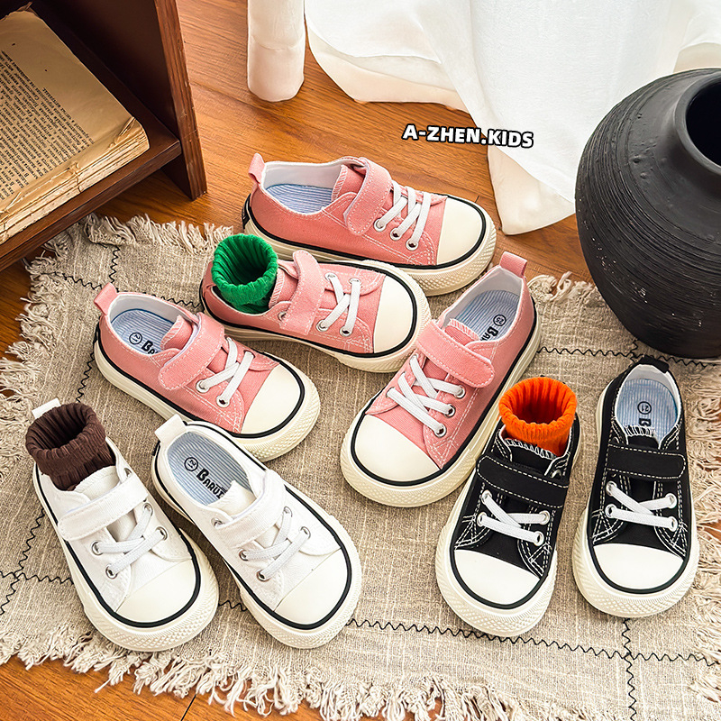 Dječje Mango-Toe canvas tenisice, niska potpetica, Velcro kopčanje, za dječake i djevojčice, proljeće-jesen bijele tenisice