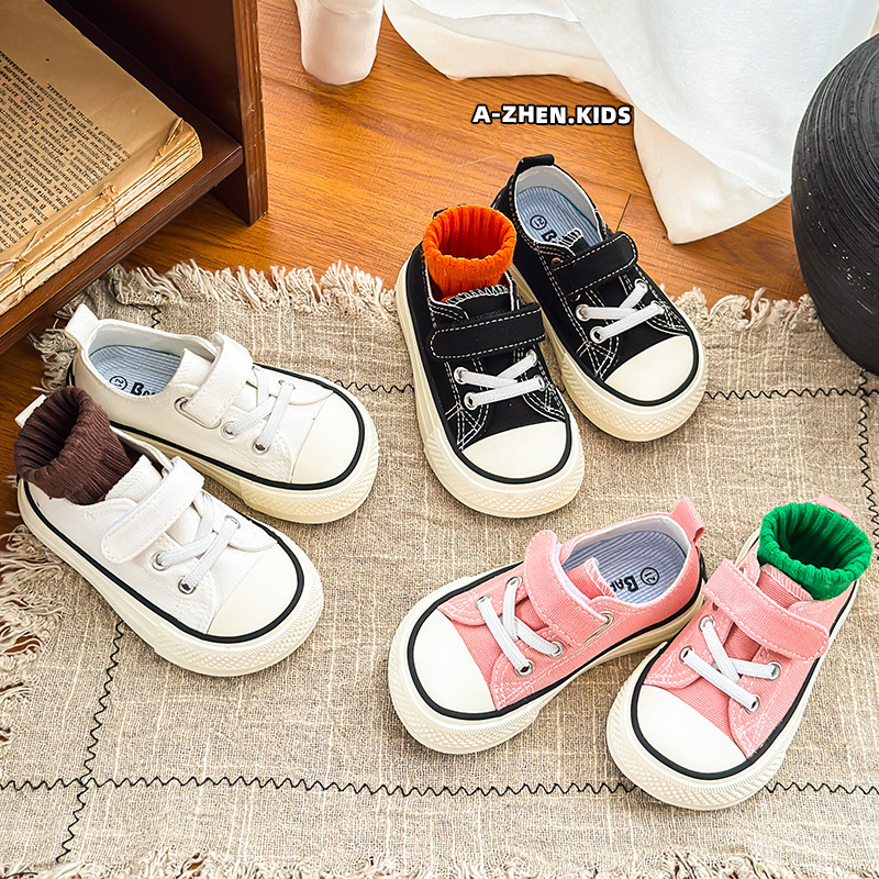Dječje Mango-Toe canvas tenisice, niska potpetica, Velcro kopčanje, za dječake i djevojčice, proljeće-jesen bijele tenisice