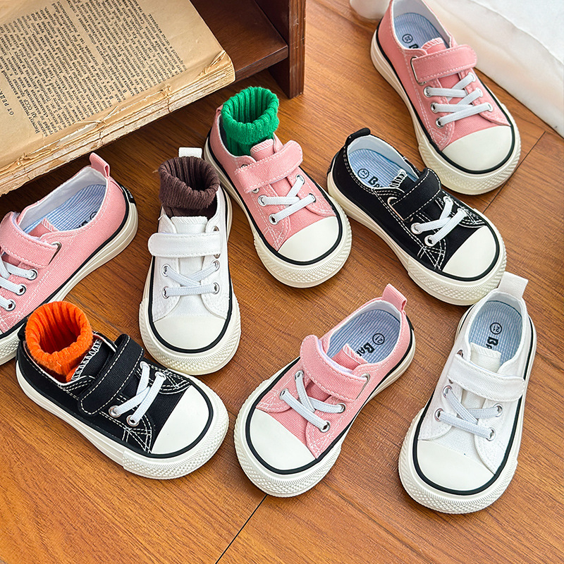 Dječje Mango-Toe canvas tenisice, niska potpetica, Velcro kopčanje, za dječake i djevojčice, proljeće-jesen bijele tenisice