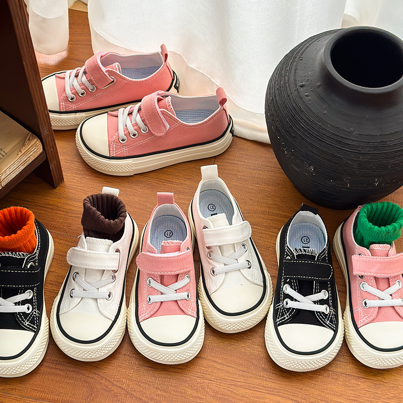 Dječje Mango-Toe canvas tenisice, niska potpetica, Velcro kopčanje, za dječake i djevojčice, proljeće-jesen bijele tenisice