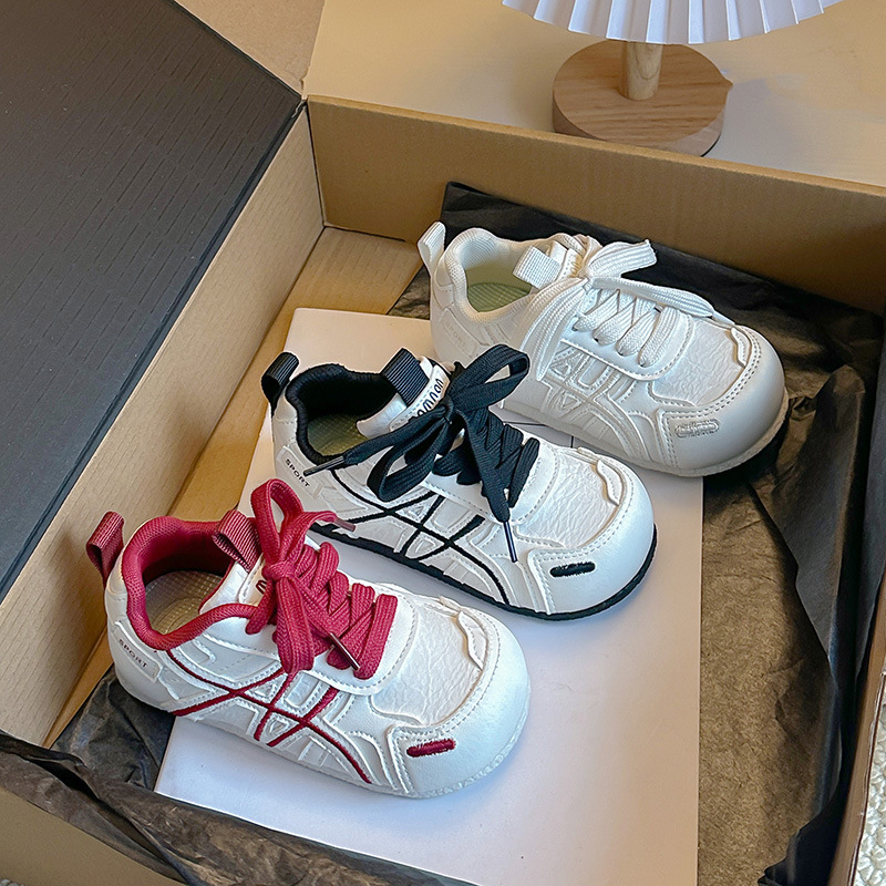 2026 Proljeće Dječje Bijele Casual Tenisice, Lagane Unisex s Velcro Kopčom i Gumom