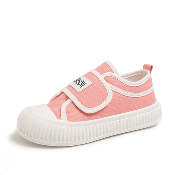 Pantofi sport pentru copii din pânză, Velcro, unisex, albi, pentru elevi, pentru toate sezoanele