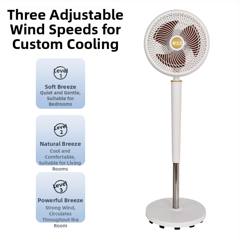 Domáci ventilátor na cirkuláciu vzduchu, zvislý stojanový ventilátor, 3 rýchlosti, nízky hluk