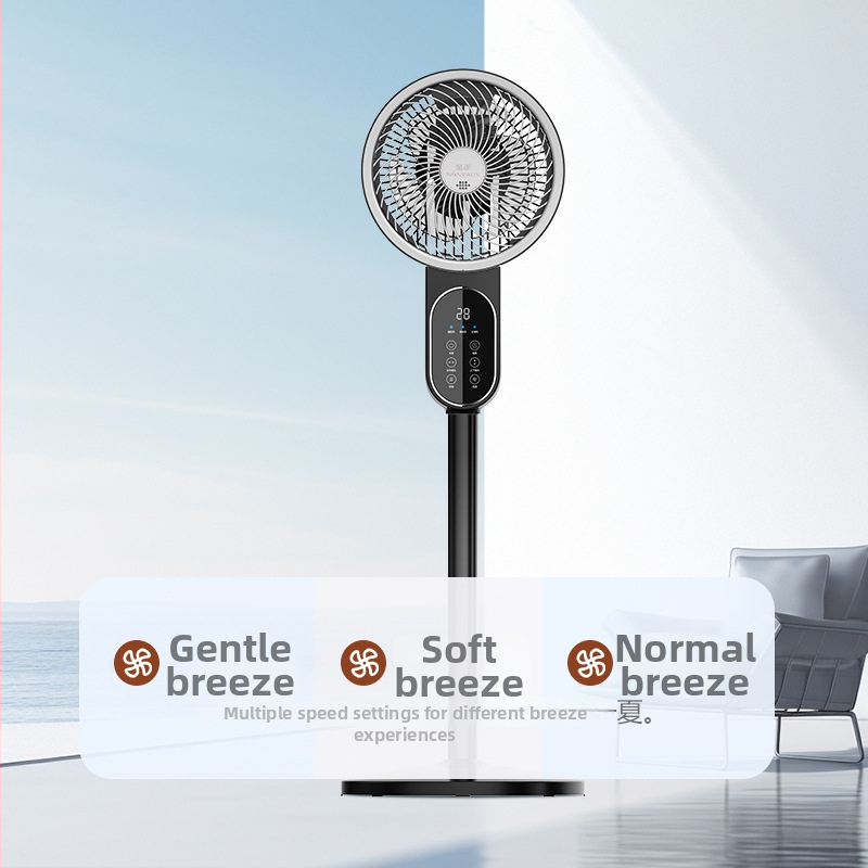 Ventilátor na cirkuláciu s hlasovým ovládaním, aromaterapeutické zariadenie, 8-smerný pohyb hlavy, na stol či na pod, tichý, perleťovo-biela