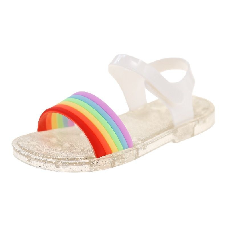 Ljetne dječje jelly sandale s duhovitim trakama i mekanom sole, PVC, zatvaranje Velcro