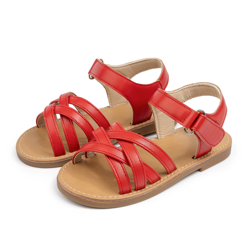 Dječje sandale s otvorenim prstom, Velcro remenima, PU gornji dio, gumena podloga, ljetni stil, korejski stil