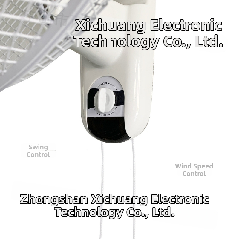 16-palcový nástenný ventilátor, 50W, 12V, prirodzený vietor, mechanický režim, bez diaľkového ovládania, bez časovača