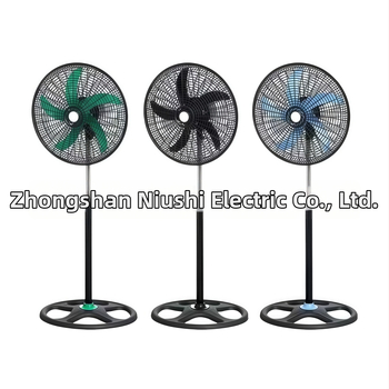 18-palcový stojanový ventilátor, vysoký výkon, 3-5 lopatiek, ovládanie gombom