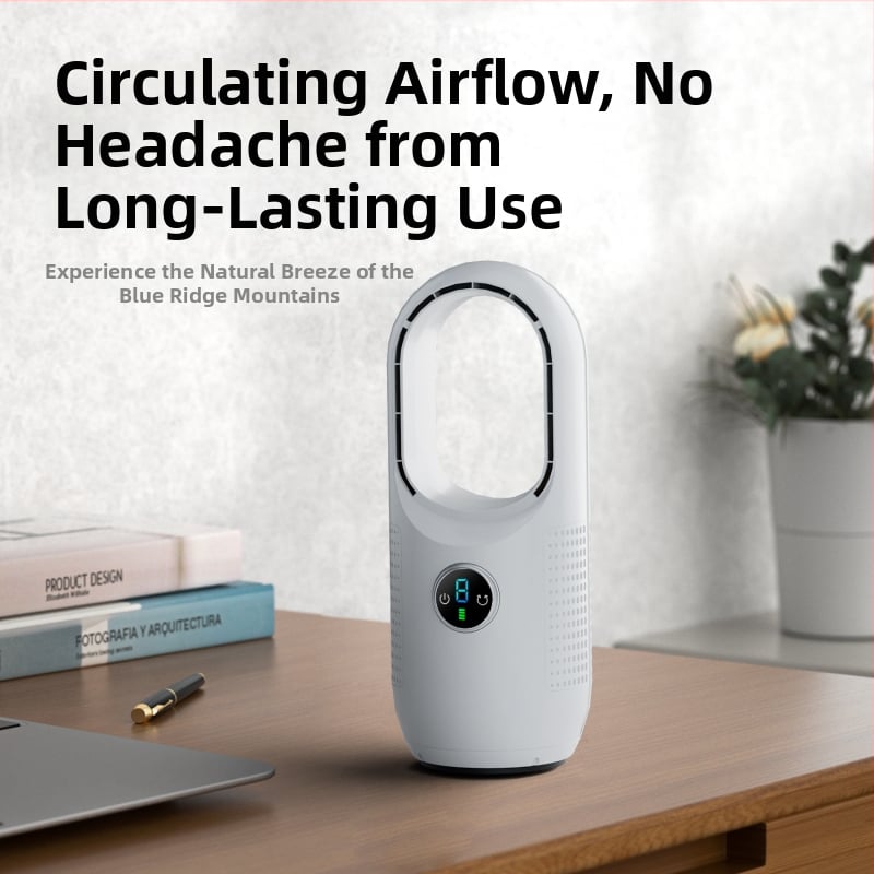 Bezlopatový stolný ventilátor USB pre domáce použitie – tichý, inteligentný obeh vzduchu