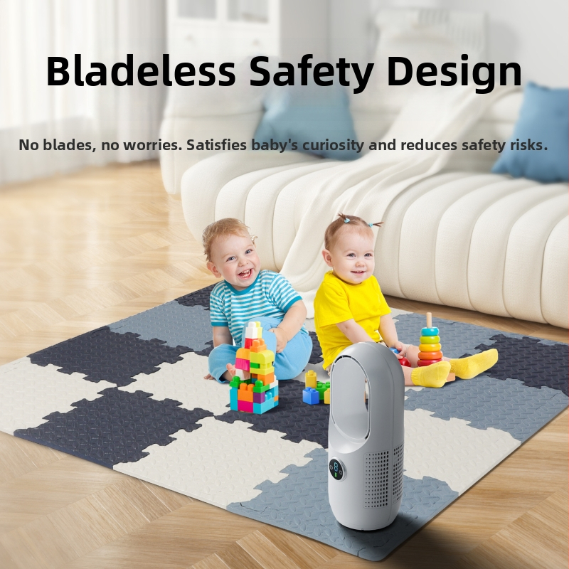 Bezlopatový stolný ventilátor USB pre domáce použitie – tichý, inteligentný obeh vzduchu