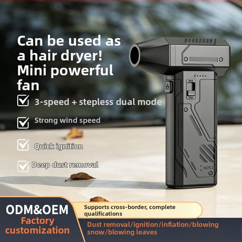 USB nabíjateľný ručný fúkač prachu s výkonným turboventilátorom pre auto a domáce použitie, vonku
