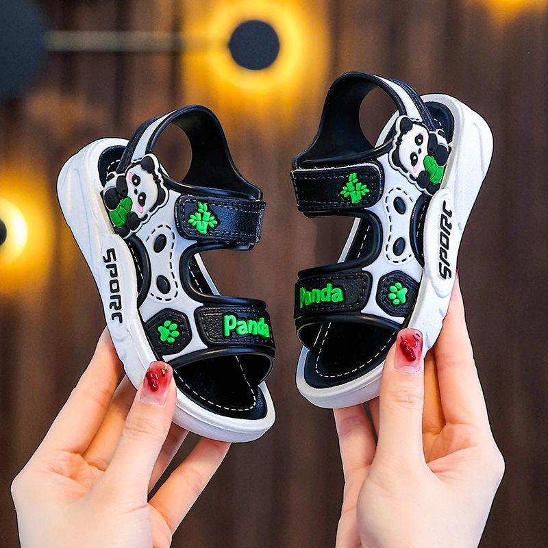 2026 nove casual Panda dječje sandale, lake, antislip za plažu, mrežasti gornji dio, boje: crna, zelena, plava i narančasta