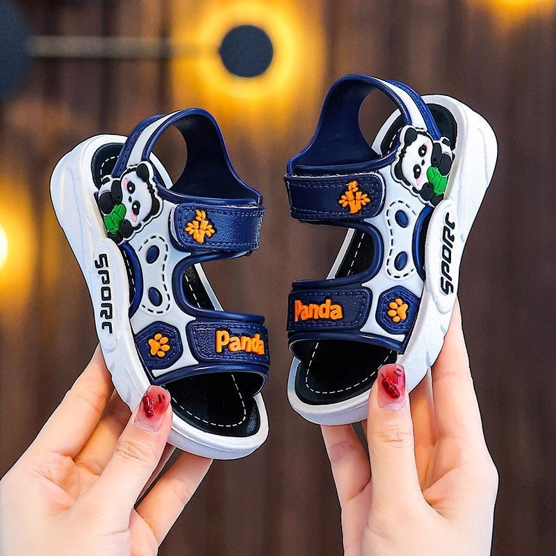 2026 nove casual Panda dječje sandale, lake, antislip za plažu, mrežasti gornji dio, boje: crna, zelena, plava i narančasta