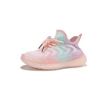 2026 Gyerek Flyknit cipő, puha talppal, csúszásmentes, légáteresztő hálós anyagú mindennapi sneaker